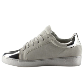Baskets pour femmes avec cristaux T273P Argent gris 1