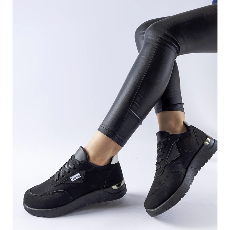 Baskets Geraldino en tissu noir le noir 1