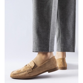 Mocassins beige foncé en éco-daim Medford 1