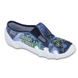 Chaussures enfant Befado 290Y170 blanche bleu 1