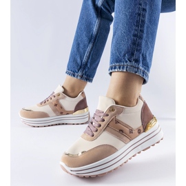 Chaussures à plateforme Provinciale roses et beiges 1