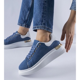 Baskets à plateforme Scuderlando bleues 1