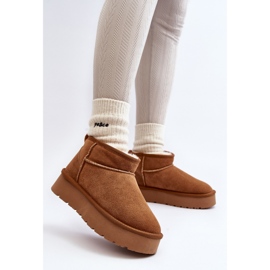 Bottes de neige basses en daim à la mode Camel Nucca brun 5