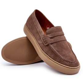 Zazoo 1574 Mocassins en daim pour hommes, beige foncé 8