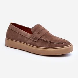 Zazoo 1574 Mocassins en daim pour hommes, beige foncé 5