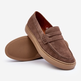 Zazoo 1574 Mocassins en daim pour hommes, beige foncé 2