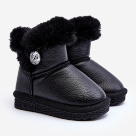 Bottes de neige isolées noires Bessie avec fourrure 2