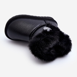 Bottes de neige isolées noires Bessie avec fourrure 1