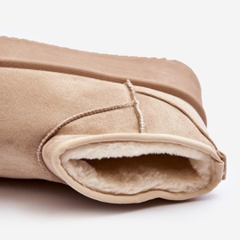 Bottes de neige pour femme Caliksa beiges à semelle épaisse 1