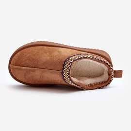 Chaussons à semelle épaisse en éco-daim Camel Sylva brun 8