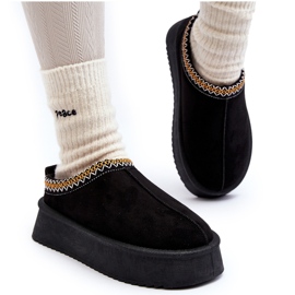 Chaussons à semelle épaisse en éco-daim, Noir Sylva le noir 7
