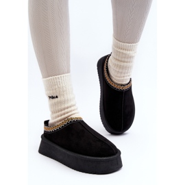 Chaussons à semelle épaisse en éco-daim, Noir Sylva le noir 3