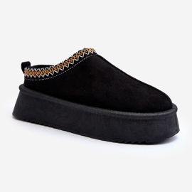 Chaussons à semelle épaisse en éco-daim, Noir Sylva le noir 1