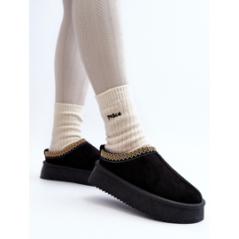 Chaussons à semelle épaisse en éco-daim, Noir Sylva le noir 4