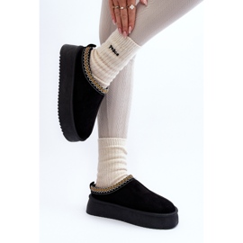 Chaussons à semelle épaisse en éco-daim, Noir Sylva le noir 6