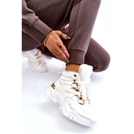 Bottes Sport Isolées Femme Trappeurs Lacets Blanc Bastini blanche 6