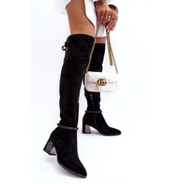 S.Barski Cuissardes à talons hauts pour femmes D&amp;A MR870-65 Noir 3