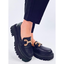 Mocassins plateforme pleine fleur Buess Black le noir 2