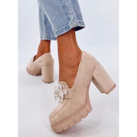 Mocassins Nadine Bottines à talons beiges 2