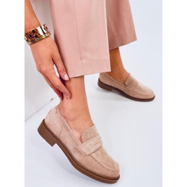 Mocassins femme en daim Antye Kaki beige 1