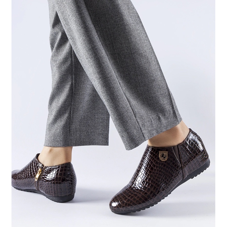 Chaussures vernies marron de Nelec brun 1