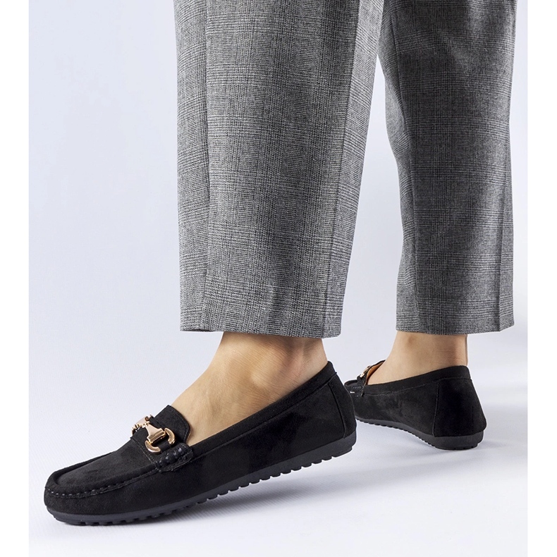 Mocassins noirs ornés d'une boucle Fernanda 1
