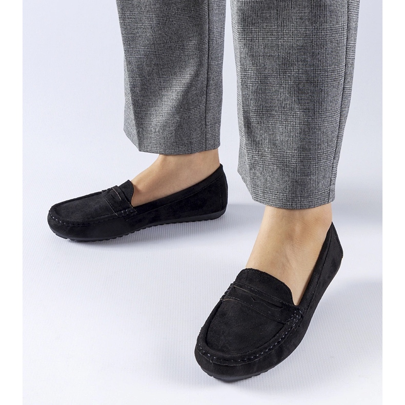 Mocassins noirs en éco-daim Cellarengo le noir 1