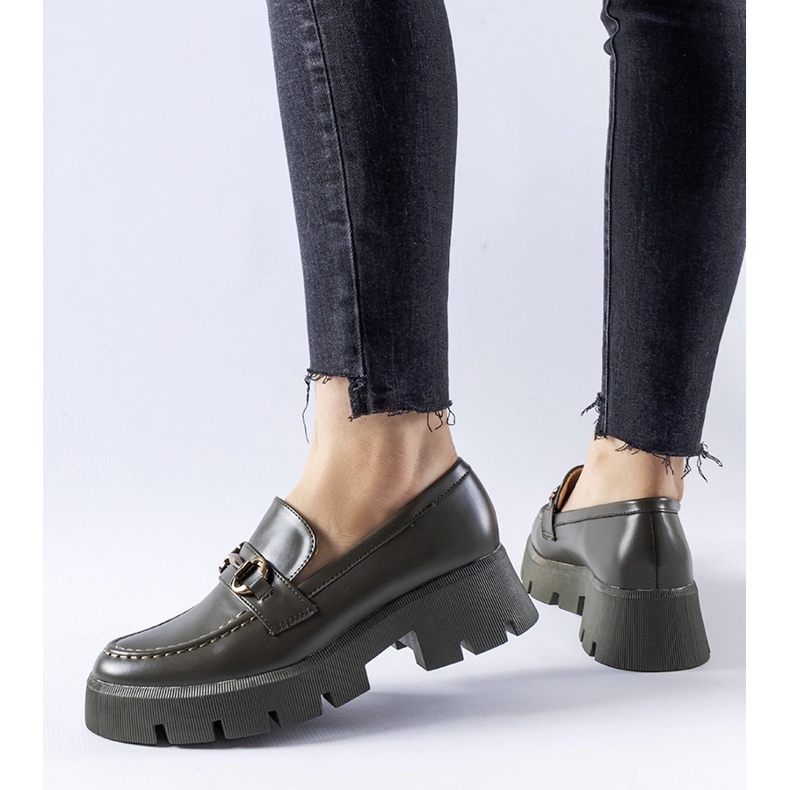 Mocassins verts avec boucle Cerzeto 1