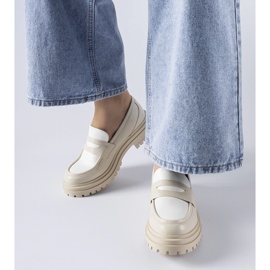 Mocassins Miniato blancs massifs beige 1 Mocassins Miniato blancs massifs beige 1