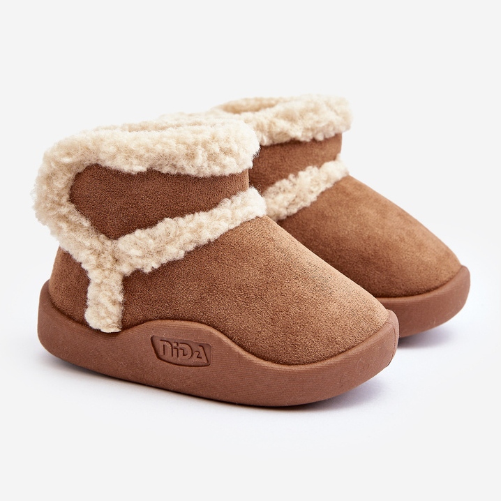 Bottes de neige Velcro pour enfants Camel Unitia brun 1