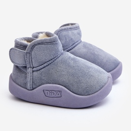Bottes de neige pour enfants Benigna avec isolation en fourrure bleu 1