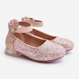 Ballerines à paillettes Pardride roses pour enfants 1