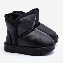 Bottes de neige en cuir écologique pour enfants Noir Husalta le noir 1