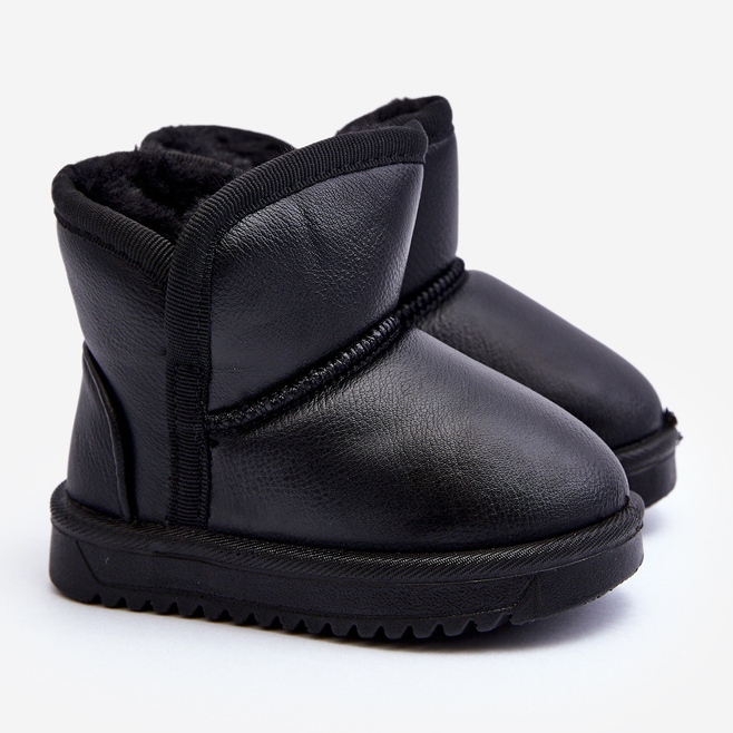 Bottes de neige en cuir écologique pour enfants Noir Husalta 1