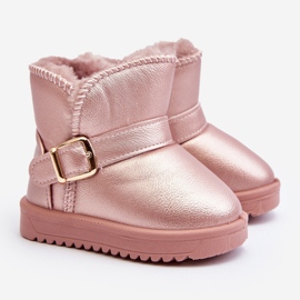 Bottes de neige en cuir écologique pour enfants avec sangle, rose Orinor 2 Bottes de neige en cuir écologique pour enfants avec sangle, rose Orinor 2