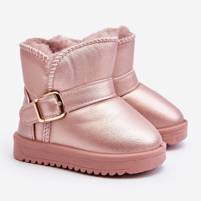 Bottes de neige en cuir écologique pour enfants avec sangle, rose Orinor 2 Bottes de neige en cuir écologique pour enfants avec sangle, rose Orinor 2
