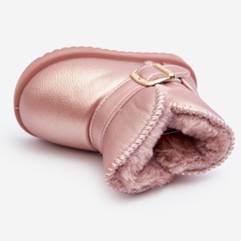 Bottes de neige en cuir écologique pour enfants avec sangle, rose Orinor 1 Bottes de neige en cuir écologique pour enfants avec sangle, rose Orinor 1