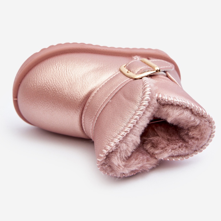 Bottes de neige en cuir écologique pour enfants avec sangle, rose Orinor 1 Bottes de neige en cuir écologique pour enfants avec sangle, rose Orinor 1