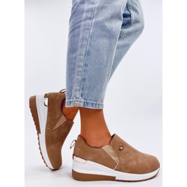 Hense Chaussures compensées kaki beige 1