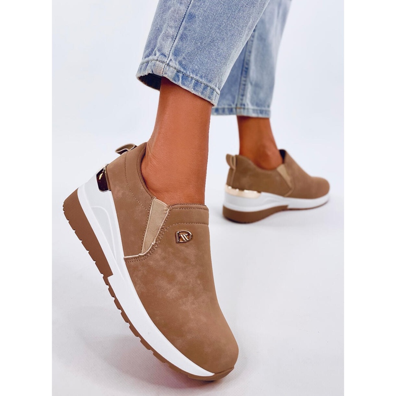 Hense Chaussures compensées kaki beige 2