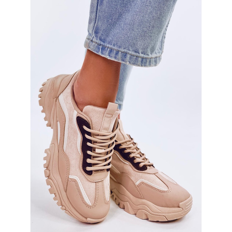 Baskets femme Lammes Kaki beige 2