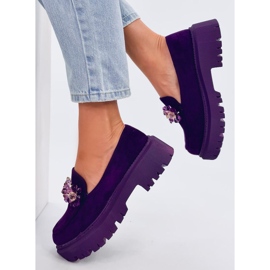 Heidi Mocassins violets à cristaux 2
