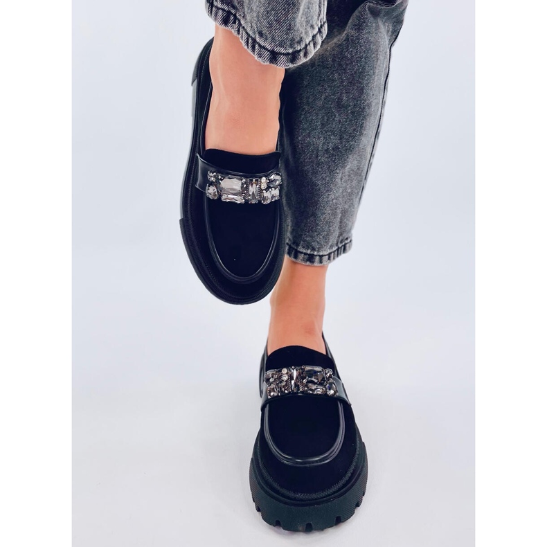 Keters Mocassins plateforme noirs avec pierres 2