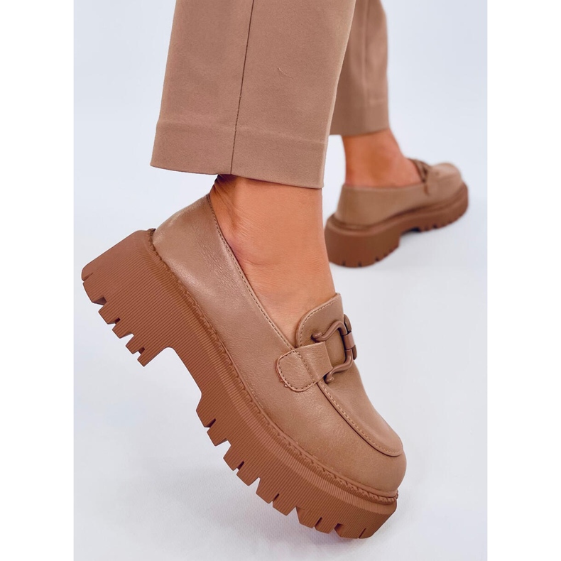 Mocassins plateforme Elken kaki beige 1