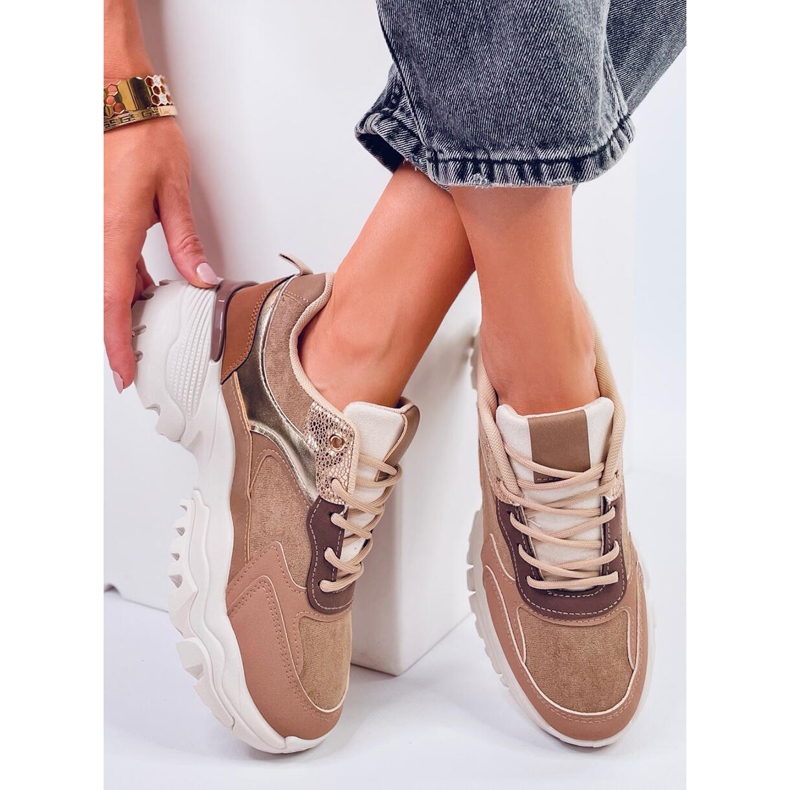 Baskets femme Bolms Kaki beige 1