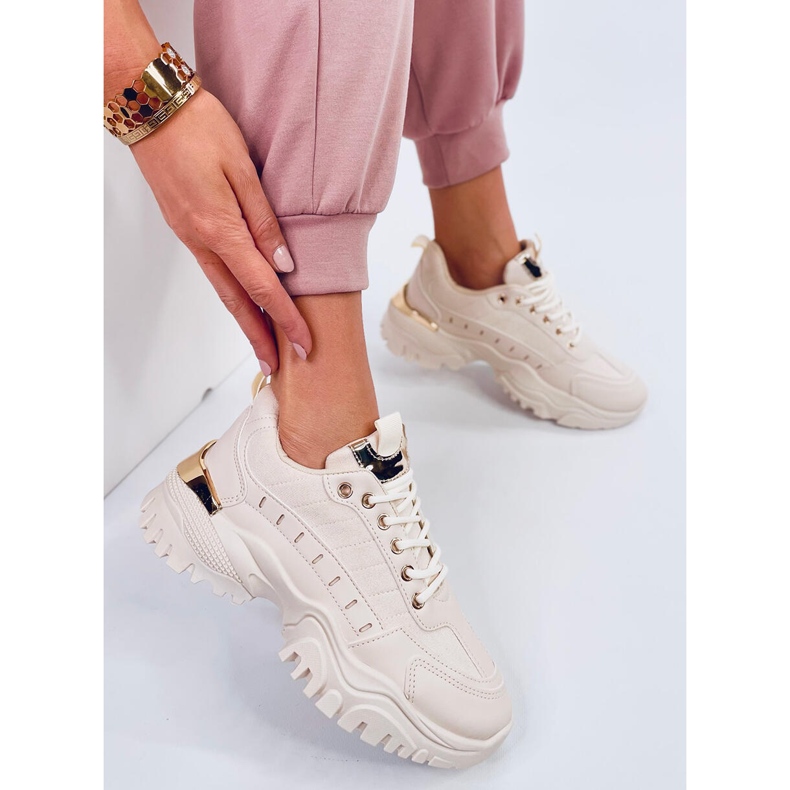 Jankei Chaussures de sport femme beiges 2