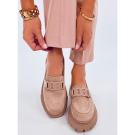 Mocassins plateforme Leena kaki avec boucle beige 1