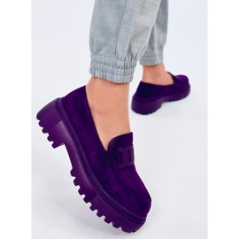 Mocassins plateforme à boucle Leena Violet 1