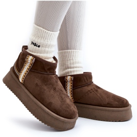 Boots de neige à plateforme avec motif Udra vert foncé 10