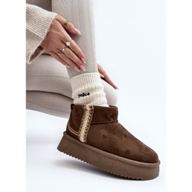 Boots de neige à plateforme avec motif Udra vert foncé 9